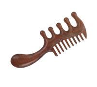 Beaupretty Portable Wooden Scalp Comb for Massage Sturdy Sandalwood Material with Five Rounded Teeth Head Acupoint Stimulator for Headache Relief and Scalp Comfort