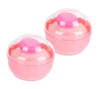 Beaupretty Powder Puff and Container Small Powder Puff Box for Baby 2Pcs Applicator Portable Container for Daily Use