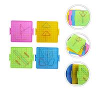 Beaupretty Primary Mathematics Nail Board with Elastic Bands Double Sided Geometry Teaching Instrument for Students Safe Educational Tool for Preschool and School Math Learning