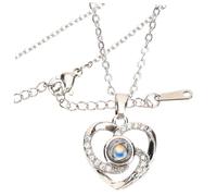 Beaupretty Projection Necklace Love Heart Pendant i Love You Her Necklace for Girlfriend for Wife from Husband