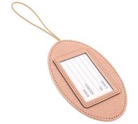 Beaupretty PU Leather Oval Elastic Portable Luggage Tag for Suitcases Durable Travel Id Label with Bright Color for Easy Identification Lightweight Security Badge Holder for Checked Bags
