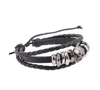 Beaupretty Punk Bracelet with Chain Gothic Braided Cuff Wristband for Men and Women Unique Leather and Design for Birthday Valentine and Everyday Style
