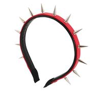 Beaupretty Punk Spiked Headband for Women Halloween Spike Headband Gothic Hairband Red Baroque Style Party Headpiece