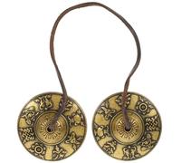 Beaupretty Pure Copper Cymbals Bell Nepalese Handmade Percussion Instrument Tibetan Meditation Relaxation Chime Religious Style Finger Cymbal Bell for Yoga Ceremony