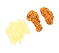 Beaupretty PVC Simulated Food Model Fake French Fries Chicken Wings Chicken Legs for Pretend Play Home Decoration Photography Props
