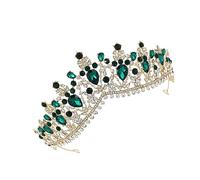 Beaupretty Queen Crown for Women Retro Tiara Alloy Crown Hair Jewelry Bridal Tiara Green