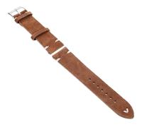 Beaupretty Quick Release Leather Watch Band for Men Women Hand Sewn Suede Strap Brown with White Stitching Durable Comfortable Replacement for Traditional and Smart Watches
