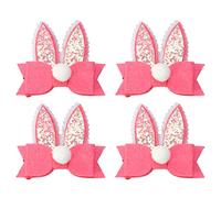 Beaupretty Rabbit Ear Hair Clips Bunny Hair Clip Foam Glitter Rabbit Ear Hairpin Sequin Bowknot Alligator Hair Clip for Easter Girls Kids Children,4pcs() Easter Hair Clips