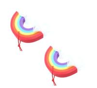 Beaupretty Rainbow Shower Flower Sponge Bath Use Balls Bathing Accessories 2pcs Creative Delicate Rainbow Shaped Cleanness and Dead Skin Removal for Adults and Boys and Girls