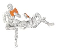 Beaupretty Reading Women Figurine Decor Resin Sculpture Modern Abstract Style Fine Craftsmanship Comfortable Touch Elegant Shape Suitable for Friends and Family Engagement and Housewarming