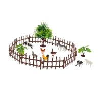 Beaupretty Realistic Farm Scene Model Set Farm Animal Figurines with Fences for Educational Play and Collectible Display for Dollhouses and Fairy Gardens