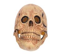 Beaupretty Realistic Halloween Skull Mask with Moving Jaw Full Head Skeleton Latex Horror Mask for Cosplay Gothic Parties and Day Dead Carnival