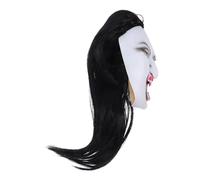 Beaupretty Realistic Scary Woman Mask with Long Hair Wig Lightweight Horror Mask for Halloween Cosplay Masquerade Parties Haunted House Fit for Men and Women