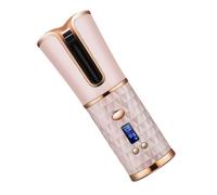 Beaupretty Rechargeable Automatic Wireless Hair Curler with LCD Display Adjustable Temperature Coating Suitable for Dry Wet Hair Portable USB Charging Curling Tool for Women