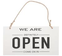 Beaupretty Rectangular Double-Sided Wooden Business Sign Hanging Open Closed Door Sign Rustic Design for Office Cafe Barbershop