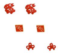 Beaupretty Red Chinese Rabbit Earrings Set for Women Small Red Bow Earrings with Silver Needle Valentine for Chinese Year of The Rabbit Jewelry