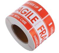 Beaupretty Red Fragile Stickers Roll 300pcs with High Adhesive Shipping Labels for Packaging and Handling Industrial Warning Fragile Moving Stickers for Warehouse Use