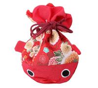 Beaupretty Red Large Goldfish Pattern Drawstring Candy Bag for Wedding Favors, Japanese Style Sweet Pouch for Bridal Shower and Party