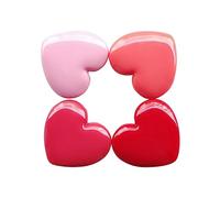 Beaupretty Refillable Cream Containers 4Pcs 4.6X3.4Cm Heart Shape Plastic Lipstick Case with Mirror for Women Girls Travel Cosmetic Storage