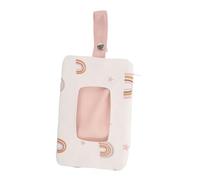 Beaupretty Refillable Wipe Pouch Portable Dispenser for Travel and Stroller Hanging Bag Dustproof Pink Storage Case for Wet Tissues Multi-Functional Outdoor and Car Use Easy to Clean