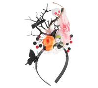 Beaupretty Reindeer Antlers Headband with Ghost and Skull Elements Scary Hair Accessories for Halloween Cosplay and Themed Parties Lightweight Comfortable Fit for Distinctive Style
