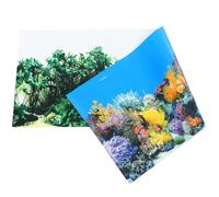 Beaupretty Replaceable 3d Fish Tank Background Poster 40x102cm Double-sided Removable Thickened Aquarium Wallpaper for Household Fish Tank Decoration