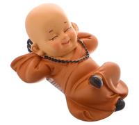 Beaupretty Resin Buddha Monk Figurine Car Dashboard Ornament Unique Design and Simple Setup for Bonsai Decoration or Office Use, Charming Small Monk Statue for Long Term Use