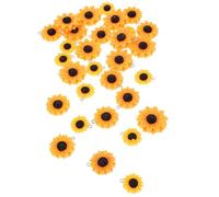 Beaupretty Resin Sunflower Charms 30pcs Orange Pendants for DIY Jewelry