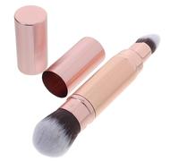 Beaupretty Retractable Dual-ended Makeup Brush Soft Powder and Concealer Applicator Rose Gold Compact Travel-friendly Blending Tool for Foundation and Touch-ups