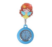 Beaupretty Retractable Flower Fairy Nurse Watch Clip Hanging Pocket Watch with Second Hand for Women Nurses Medical Use