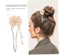 Beaupretty Retro Enamel Chinese Peony Flower Hairpin Lightweight Metal Hair Chopsticks Elegant Hanfu Hair Accessory for Women Wedding Party Special Occasions