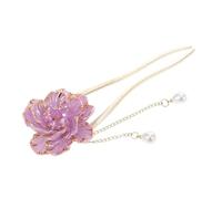 Beaupretty Retro Enamel Chinese Peony Hair Stick Vintage Metal Hair Chopsticks Traditional Chinese Hairpin for Women Hanfu Costume Wedding Party Accessories