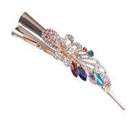 Beaupretty Retro Rhinestone Duckbill Hair Clip Non- Vintage Hairpin for All Hair Types for Women for Styling and Makeup Multi-color
