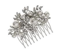 Beaupretty Retro Rhinestone Pearl Hair Comb Vintage Wedding Hairpin Comb Decorative Hair Accessory for Women Bride Party Hairstyle