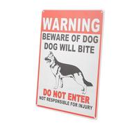 Beaupretty Retro Style Beware Dog Sign Metal Garden Warning Plaque Weather-resistant Wall Decor for Bar Home Easy Quick Installation with Corner Sturdy Deformation-resistant Material