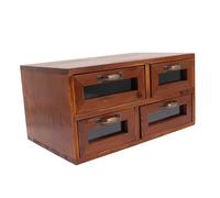 Beaupretty Retro Wooden Drawer Style Storage Box for Cosmetics and Makeup Organizer Durable Multifunctional Skincare and Sundries Holder for Vanity and Desktop Keeps Home Tidy and Clutter
