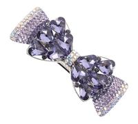 Beaupretty Rhinestone Bow Knot Hair Clip Decorative Barrette for Women Metal Spring Clip with Elegant Styling Accessory for Parties and Daily Wear Purple