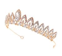 Beaupretty Rhinestone Bridal Crown Headpiece for Women Elegant Gold Party Tiara for Weddings Birthdays and Special Occasions Lightweight and Comfortable Hair Accessory
