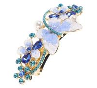 Beaupretty Rhinestone Butterfly Hair Barrette, Flower Butterfly Spring Hair Clip Ponytail Holder Sparkly Headwear Accessory for Parties Weddings