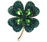 Beaupretty Rhinestone Clover Brooch Pin for Women Decorative Lapel Pin for Patrick's Day Elegant Irish Jewelry for Anniversaries and Special Occasions