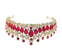 Beaupretty Rhinestone Crown Hair Accessory Bride Wedding Princess Tiaras for for Holy Communion Women Accessories The Crown Princess Crown Braut Krone Haarschmuck Braut Krone Damen Red