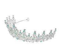 Beaupretty Rhinestone Crown Headband Elegant Wedding Hair Accessory Baroque for Bride Enhancing Appearance with Sparkling Green Crystals Metal Headpiece for Occasions