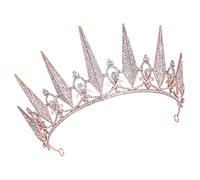 Beaupretty Rhinestone Crown Headpiece for Women Elegant Golden Wedding Tiara Delicate Bridal Hair Accessory for Parties and Special Occasions