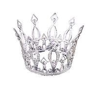 Beaupretty Rhinestone Crown Vintage Crystal Round Crown Bride Wedding Crowns Tiaras Ornament for Women Girls Bride Lady