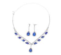 Beaupretty Rhinestone Crystal Necklace and Dangle Earrings Set for Wedding Bridal Shower Prom Party Elegant Shiny Bridal Jewelry Decoration Complete Glamorous Formal Jewelry