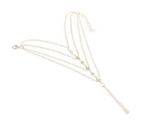 Beaupretty Rhinestone Hand Chain Bracelet for Women Multi Layer Finger Ring Jewelry Stylish Pearl Design for Birthdays Christmas and Special Occasions