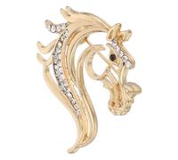 Beaupretty Rhinestone Hollow Horse Brooch Pin - Chinese Zodiac 2026 Lapel Pin for Chinese New Year, Gold Horse-Shaped Brooch Jewelry for Year Party Accessories