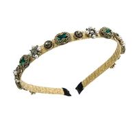 Beaupretty Rhinestone Inlaid Pearl Flower Headband Women Headband Baroque Style Delicate Hair Accessory