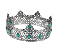 Beaupretty Rhinestone Medieval Crown for Men and Women Lightweight Comfortable Full Kings Crown Hair Accessory for Cosplay Birthday Prom Halloween Elegant Vintage Design