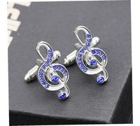 Beaupretty Rhinestone Music Note Men Cufflinks and Necktie Clip for Business Shirts Elegant Tie Pin for Male Professionals Gift for Boyfriend Husband Father